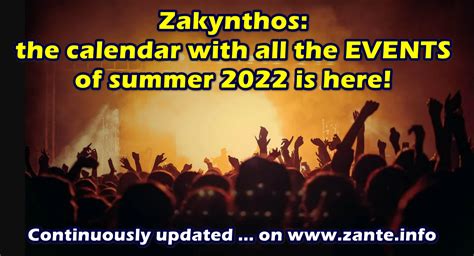 zante events 2022.